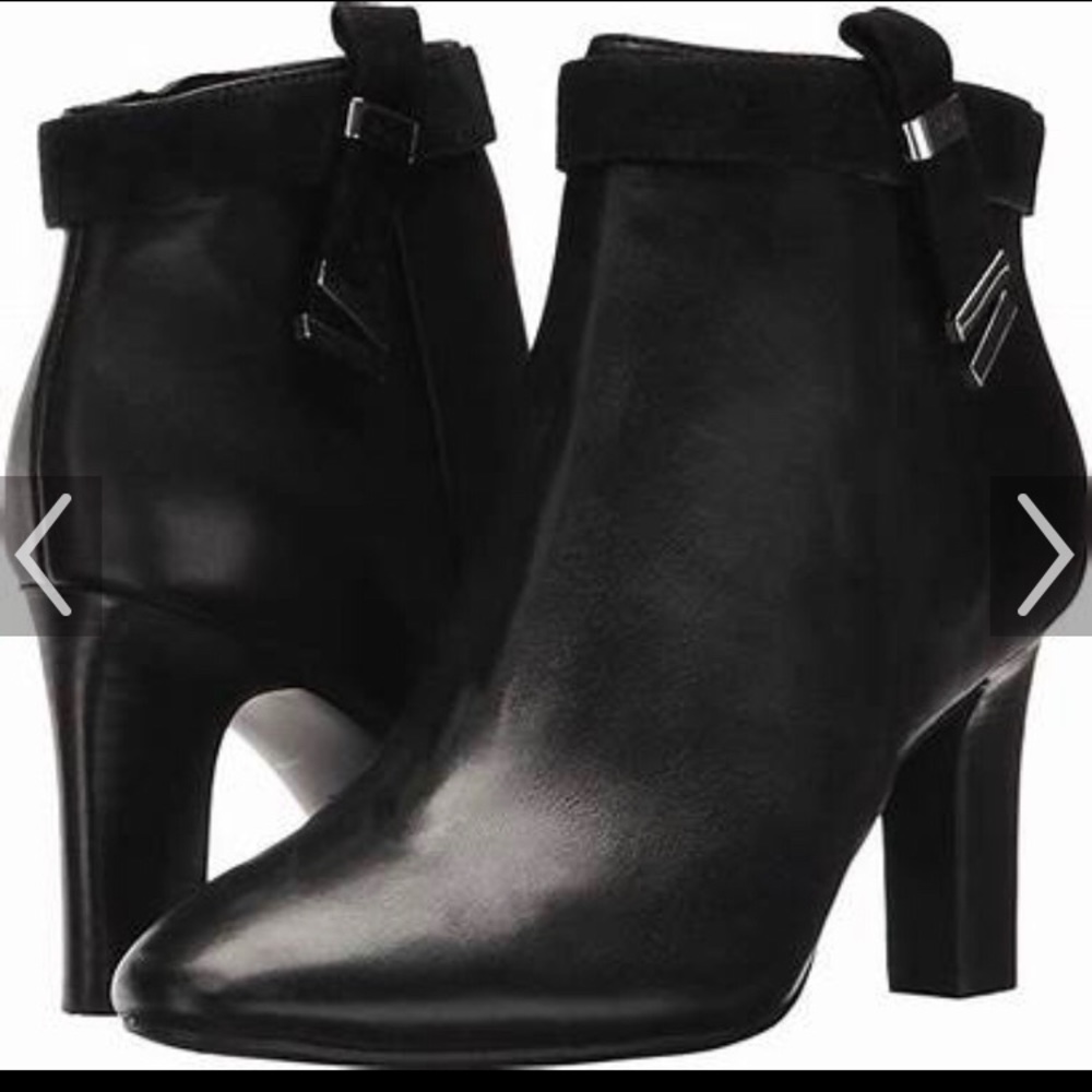 LRL Ralph Lauren Womens Brin Ankle Boots Booties Black Straps Leather
